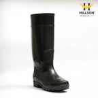 Hillson Century Black Gumboots 15 inch height– 100% Waterproof Heavy-Duty PVC Safety Boots with Anti-Skid Sole for Agriculture, Monsoon & Construction UK size 11