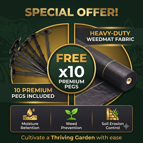 Heavy-Duty 100 GSM UV-Stabilized Weed Control Mat – Woven Geotextile Ground Cover Membrane for Agriculture, Nurseries & Landscaping