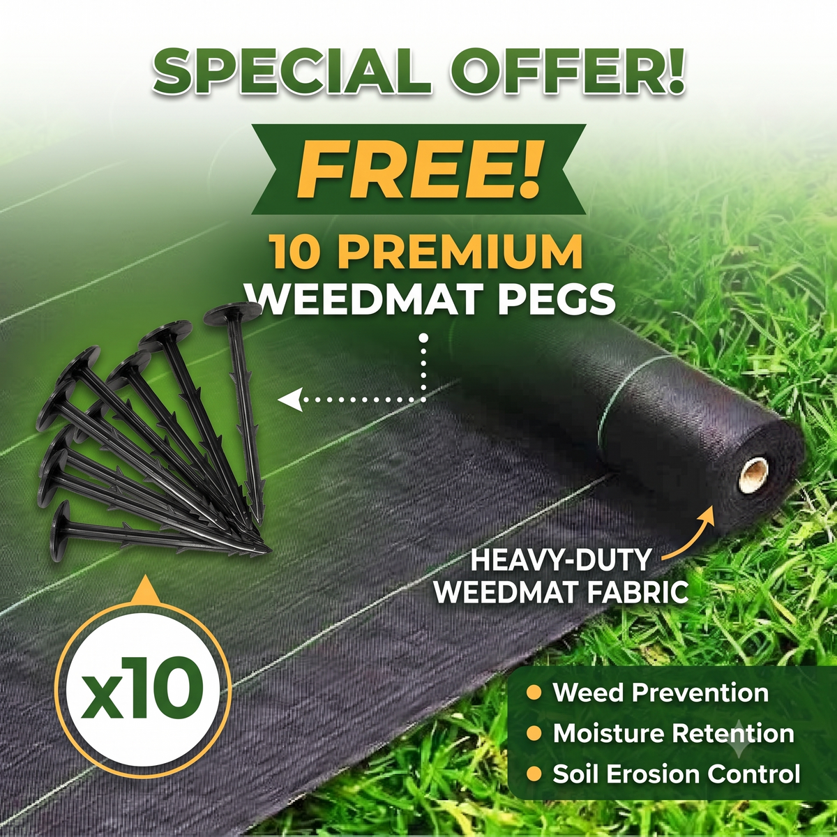 75 GSM Virgin Weed Control Mat 2m Width– UV-Stabilized Polypropylene Ground Cover Membrane & Permeable Weed Barrier Fabric for Agriculture, Nurseries & Landscaping