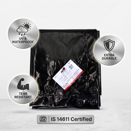 7-Layer Waterproof Black Silver Tarpaulin (120 GSM)  IS 14611 Certified Medium-Duty Laminated Protection Sheet