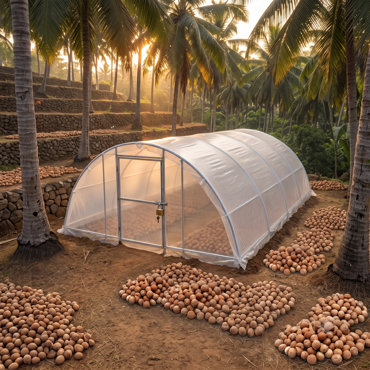 Nex 120 GSM Transparent Solar Tarpaulin – 7-Layer Cross Laminated UV Solar Dryer Sheet for Arecanut, Coffee Beans & Cocoa (IS 14611 Certified)
