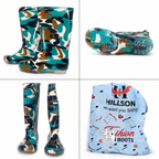 Hillson Jungli Gumboots (Military Green) – 100% Waterproof Knee-Length Safety Rain Boots with Anti-Skid Sole for Agriculture, Monsoon & Construction