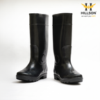 Hillson Century Black Gumboots 15 inch height– 100% Waterproof Heavy-Duty PVC Safety Boots with Anti-Skid Sole for Agriculture, Monsoon & Construction UK size 11
