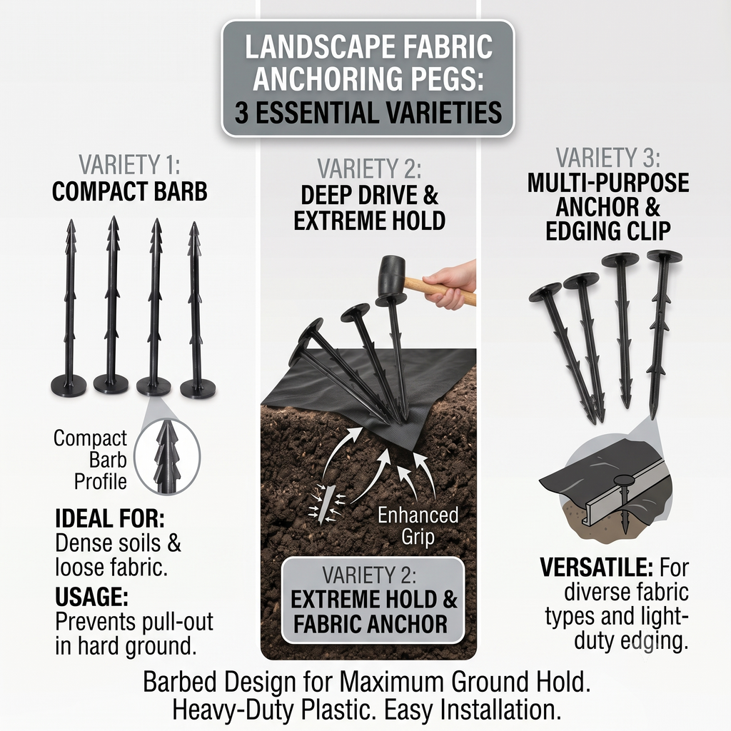 Heavy-Duty Weed Mat Nails & Ground Anchor Pegs – UV-Stabilized Landscape Fabric Staples for Weed Barrier, Farming & Garden Geotextile Membrane