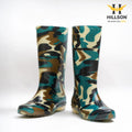 Hillson Jungli Gumboots (Military Green) – 100% Waterproof Knee-Length Safety Rain Boots with Anti-Skid Sole for Agriculture, Monsoon & Construction