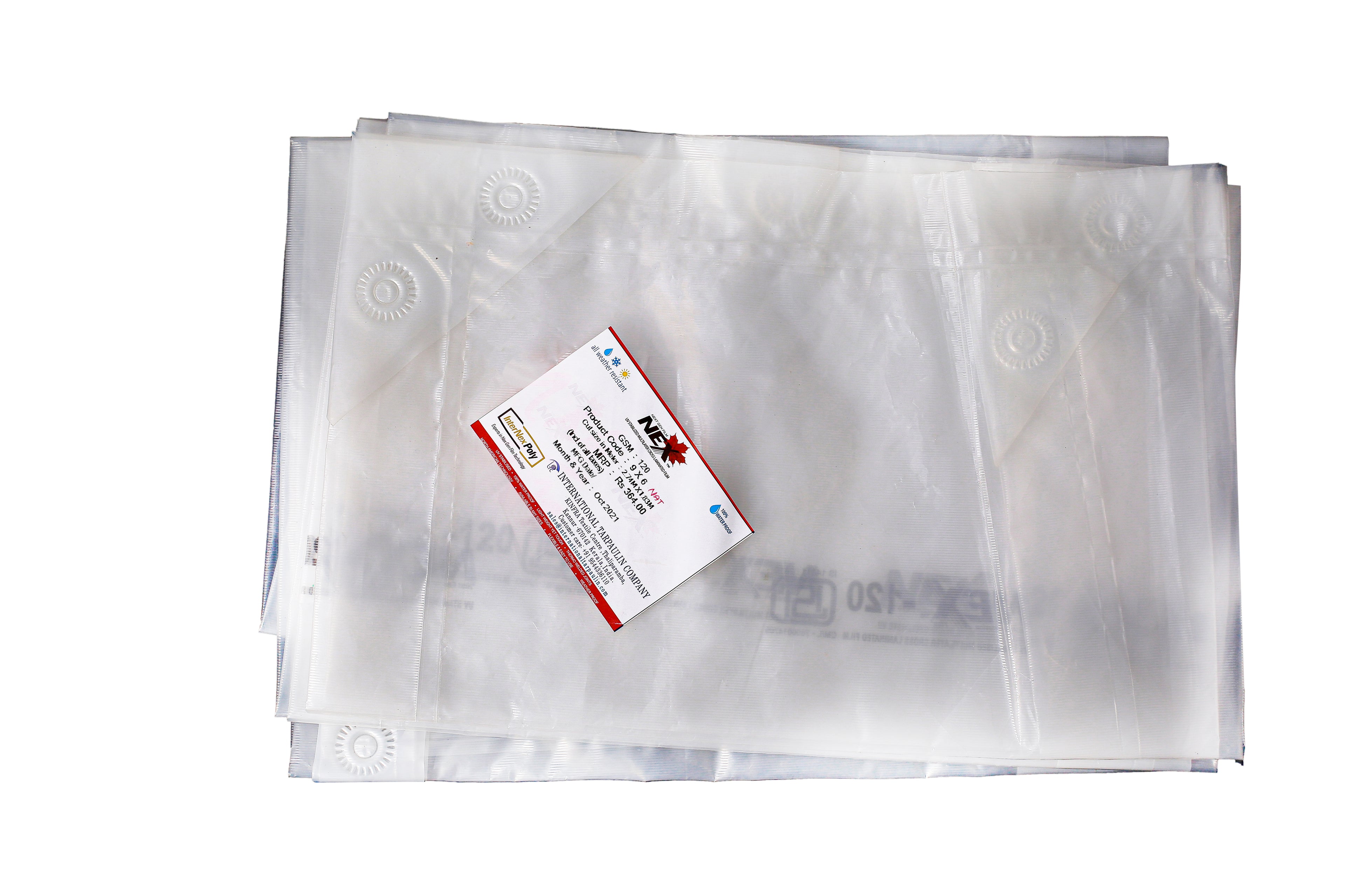 Nex 120 GSM Transparent Solar Tarpaulin – 7-Layer Cross-Laminated UV Solar Dryer Sheet for Agriculture, Crop Drying Sheds & Tents (IS 14611 Certified)