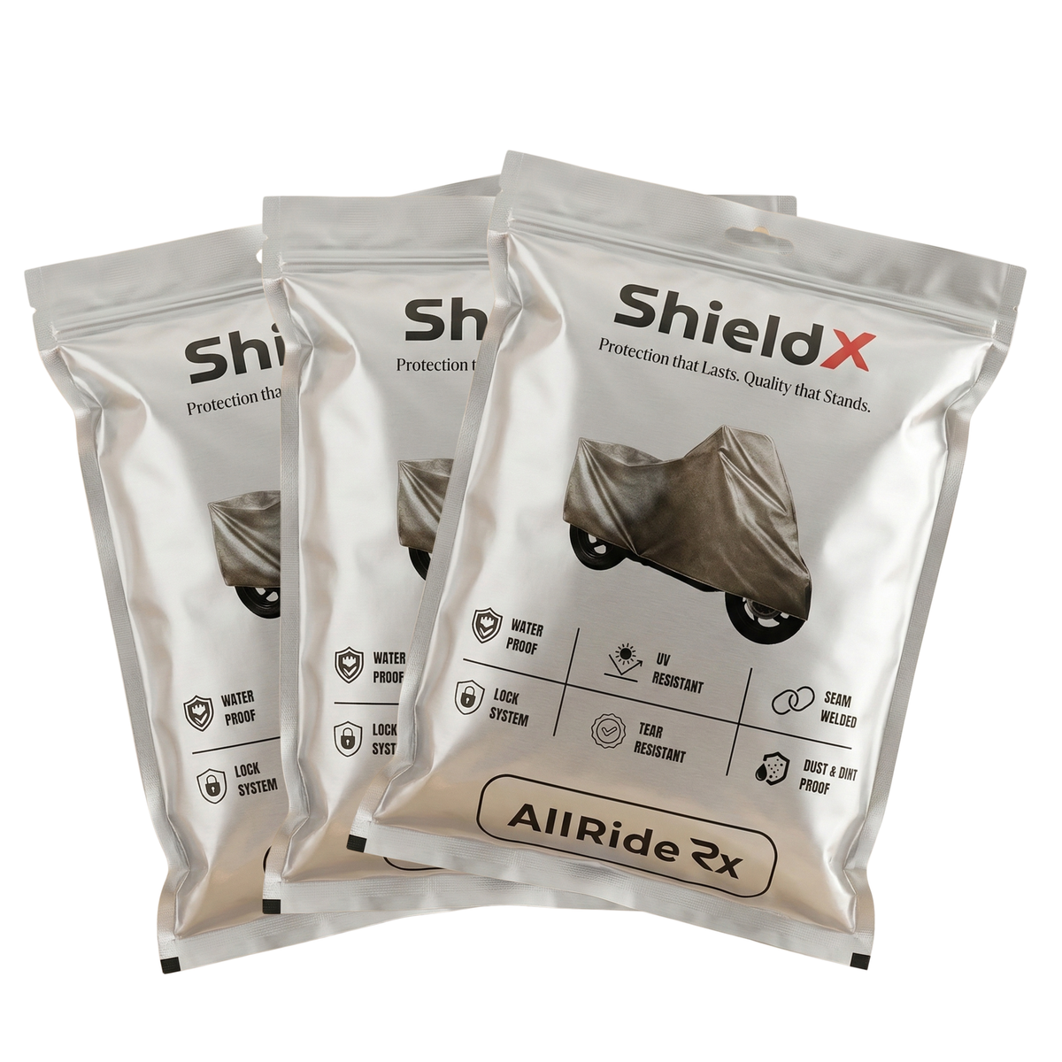 ShieldX All-Weather Two-Wheeler Cover – 100% Waterproof Virgin LLDPE Bike & Scooter Cover with StormLock Windproof System