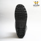 Hillson Welcome Black Gumboots – 100% Waterproof Safety Boots with Hard PVC Anti-Skid Outsole for Construction, Agriculture & Chemical Protection