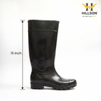 Hillson Century 11-Inch Dual Density PVC Gumboots, 15 inch height – IS 15298 (Part-4) Certified Waterproof Safety Boots with Sweat-Absorbent Lining