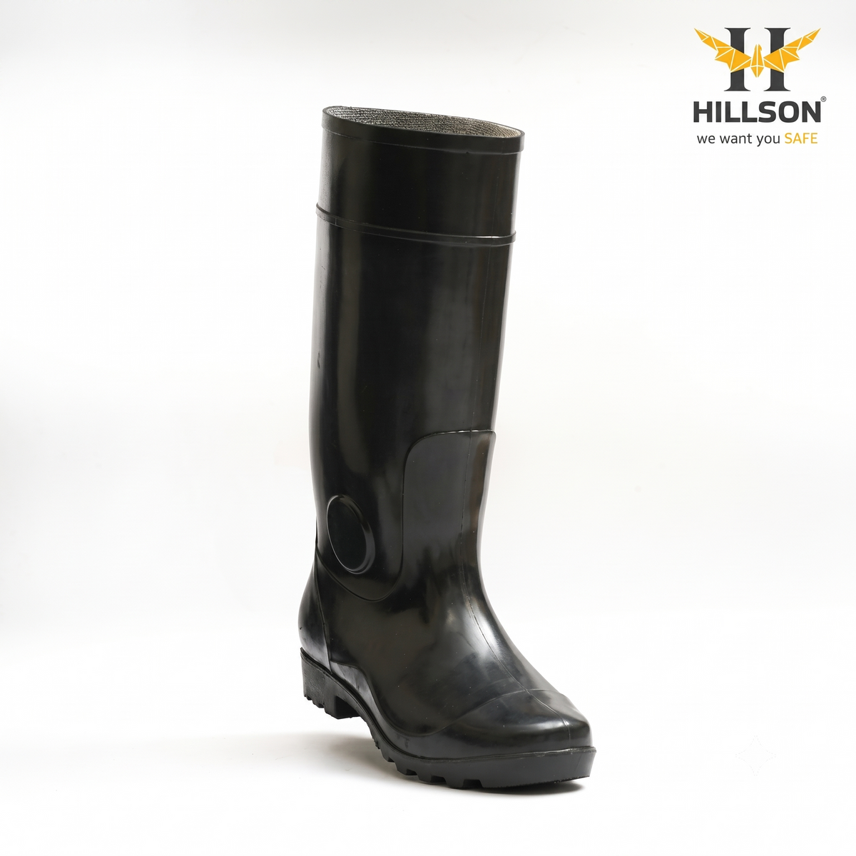 Hillson Century 11-Inch Dual Density PVC Gumboots, 15 inch height – IS 15298 (Part-4) Certified Waterproof Safety Boots with Sweat-Absorbent Lining