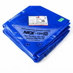 Nex 120 GSM Ultra-Jumbo Blue Tarpaulin – Industrial 7-Layer Cross Laminated Sheet for Commercial Farms & Infrastructure (IS 14611 & ISO 9001 Certified)