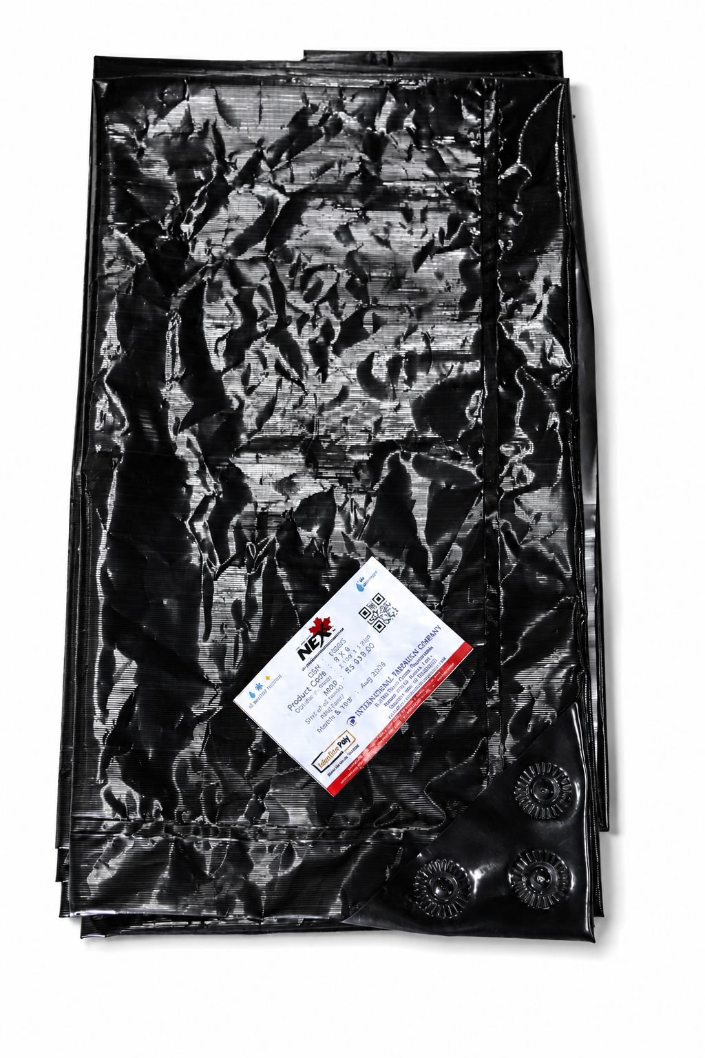 Nex 120 GSM Waterproof Black Silver Tarpaulin Sheet 7-Layer Cross Laminated Heavy Duty Tarp for Sheds, Farms & Outdoor Cover (IS 14611 & ISO Certified)
