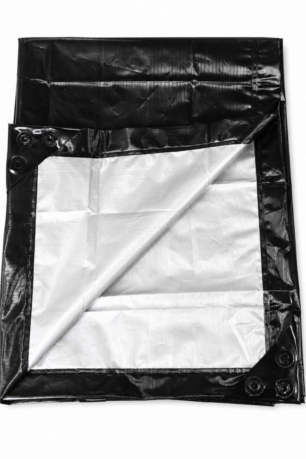 7-Layer Waterproof Black Silver Tarpaulin (120 GSM)  IS 14611 Certified Medium-Duty Laminated Protection Sheet