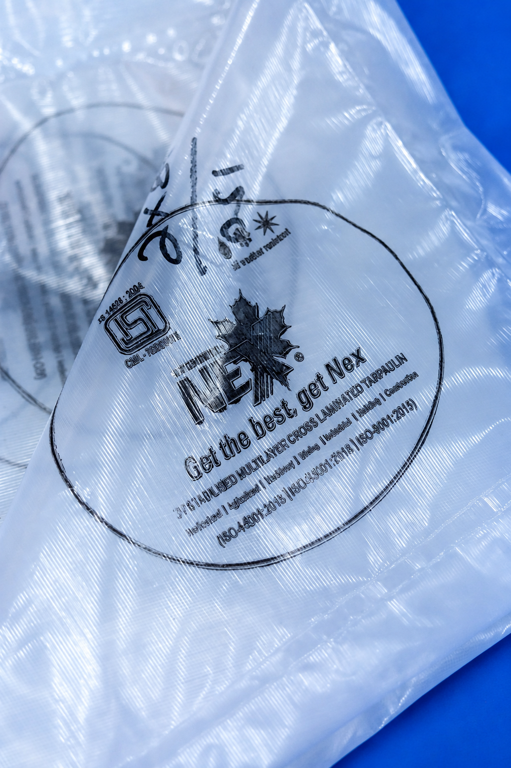 Nex 120 GSM Transparent Solar Tarpaulin – 7-Layer Cross-Laminated UV Solar Dryer Sheet for Agriculture, Crop Drying Sheds & Tents (IS 14611 Certified)