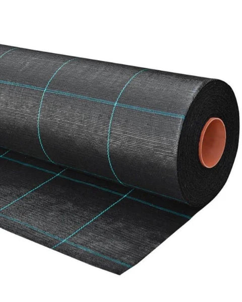 Heavy-Duty 100 GSM UV-Stabilized Weed Control Mat – Woven Geotextile Ground Cover Membrane for Agriculture, Nurseries & Landscaping