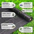 Heavy-Duty 100 GSM UV-Stabilized Weed Control Mat – Woven Geotextile Ground Cover Membrane for Agriculture, Nurseries & Landscaping